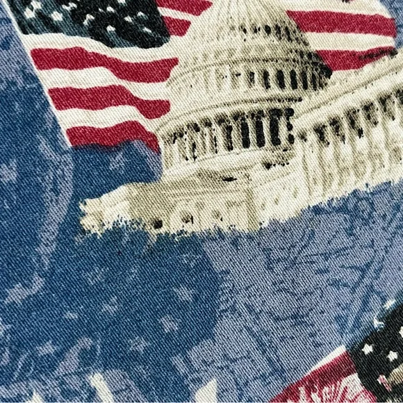 Cotton Traders Sport Patriotic Button Up Shirt Mt. Rushmore & Capitol Size XL - Picture 5 of 15
